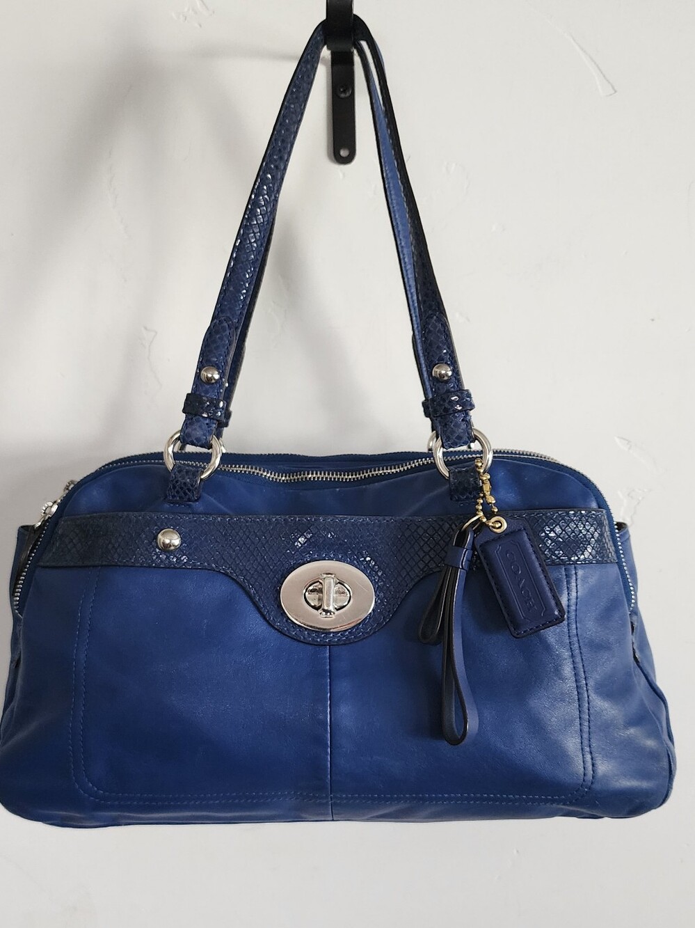 Coach Bag Blue Leather